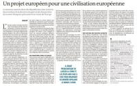 Un projet européen pour une civilisation européenne 