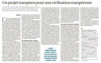 Un projet europen pour une civilisation europenne 